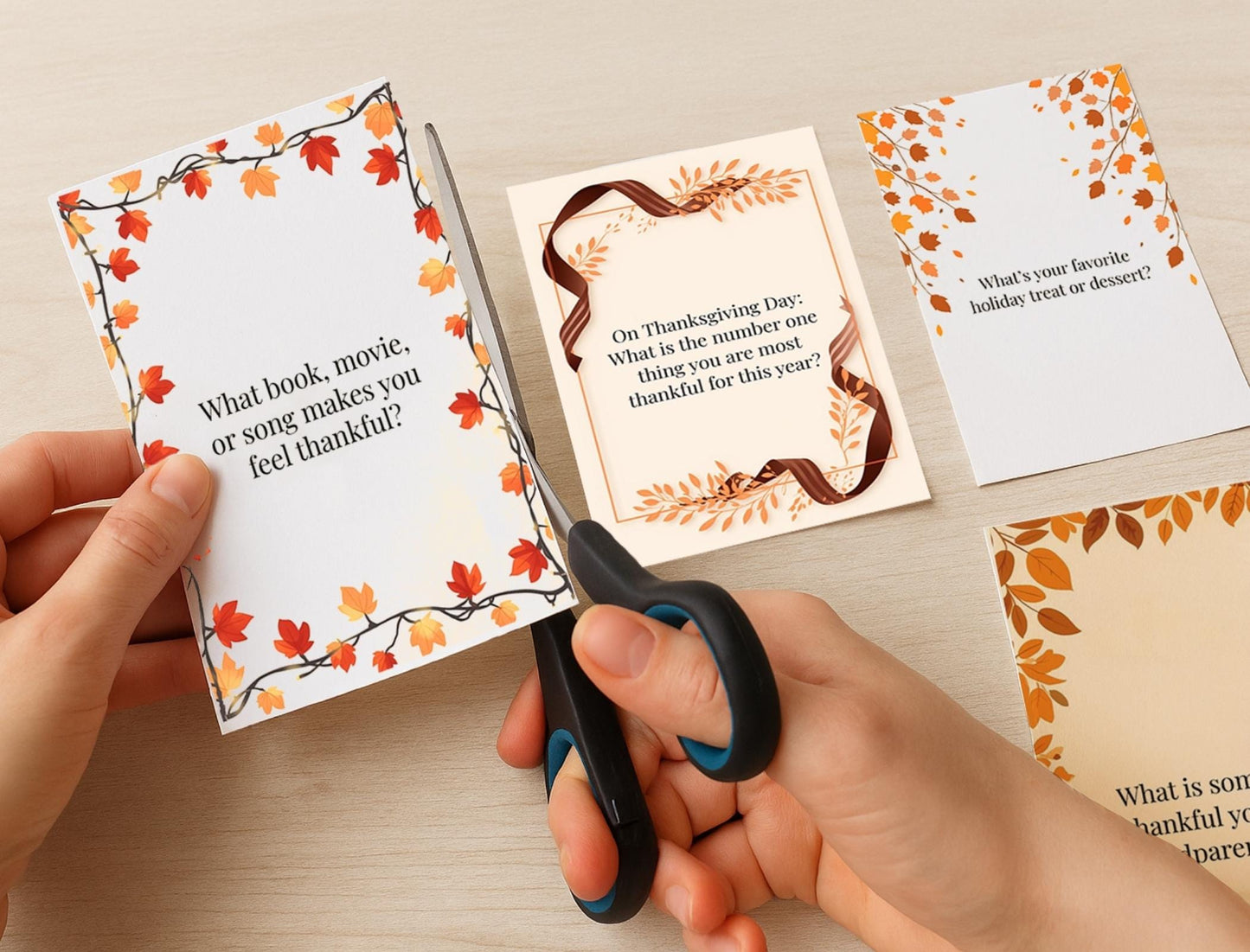 30 Days of Gratitude Cards | Printable Thanksgiving & Holiday Family Activity | Daily Reflection Prompts