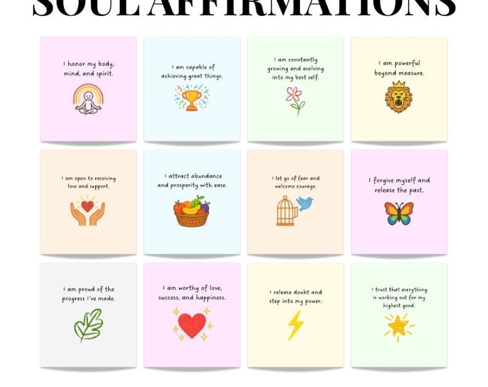 Printable Affirmation Cards: Self-Love & Mindfulness