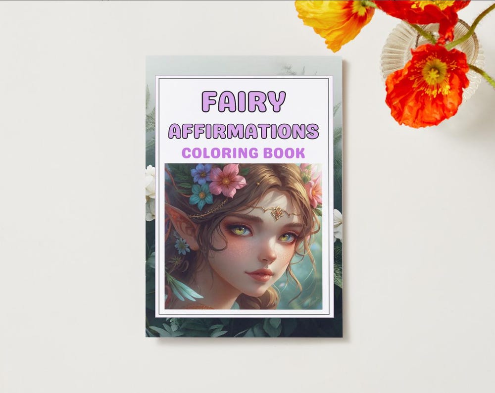 Fairy Affirmations Coloring Book | Mindfulness Pages for Kids & Adults (Digital Download)